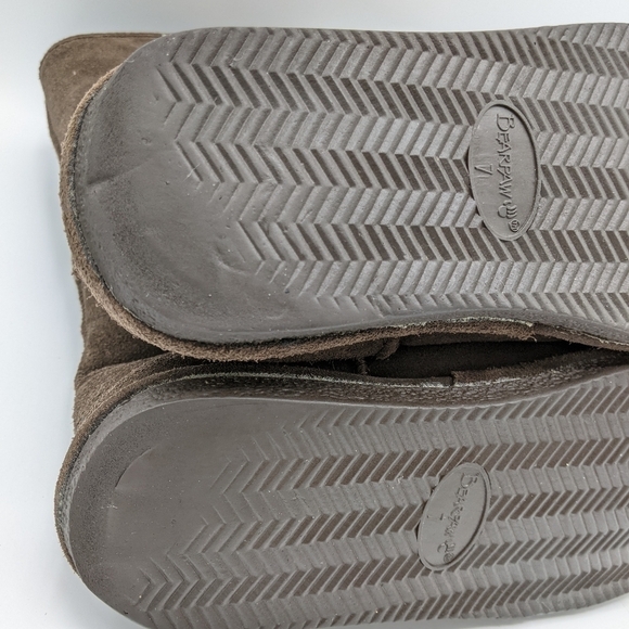 Bearpaw Women's 7 Suede Winter Boots Tall Bootie Sheepskin Lined Chocolate Brown - Picture 7 of 12